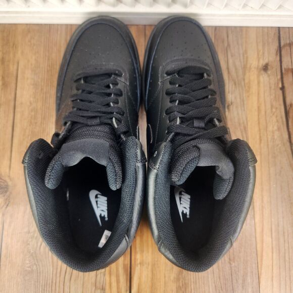 Nike Court Vision Mid Mens 8.5 Triple Black Basketball Sneakers Shoes CD5466-002 - Picture 6 of 9